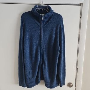 St. John's Bay Navy Full-Zip Women's Knit Sweater